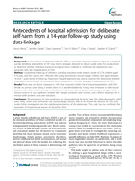 Antecedents of hospital admission for deliberate self-harm from a 14-year follow-up study using data-linkage