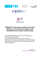ENHANCE: Enhancing resilience and self-efficacy in the parents of children with disabilities and complex health needs