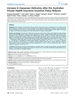 Increase in Caesarean Deliveries after the Australian Private Health Insurance Incentive Policy Reforms