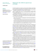 Editorial for the COVID-19 special issue of PHCRD