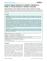 Assisted Vaginal Deliveries in Mothers Admitted as Public or Private Patients in Western Australia
