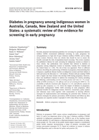 Diabetes in pregnancy among indigenous women in Australia, Canada, New Zealand and the United States: a systematic review of the evidence for screening in early pregnancy