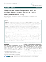 Neonatal outcomes after preterm birth by mothers’ health insurance status at birth: a retrospective cohort study