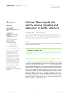 Editorial: New insights into salinity sensing, signaling and adaptation in plants, volume II