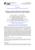 Taxonomy, systematics and biology of the Australian halotolerant wolf spider genus Tetralycosa (Araneae: Lycosidae: Artoriinae)