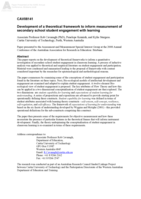 Develpment of a theoretical framework to inform measurement of secondary school student engagement with learning