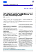 Re-evaluation of link between interpregnancy interval and adverse birth outcomes: retrospective cohort study matching two intervals per mother