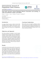Poor birth outcomes among Aboriginal Western Australians and smoking, alcohol and substance misuse, and assault