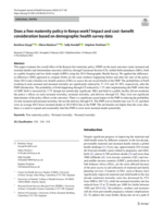 Does a free maternity policy in Kenya work? Impact and cost-benefit consideration based on demographic health survey data