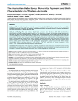 The Australian baby bonus maternity payment and birth characteristics in Western Australia