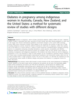 Diabetes in pregnancy among indigenous women in Australia, Canada, New Zealand, and the United States: a method for systematic review of studies with different designs