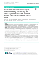 Associations between social support, mental wellbeing, self-efficacy and technology use in first-time antenatal women: data from the BaBBLeS cohort study