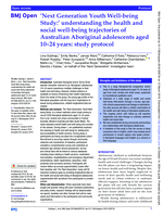 ‘Next Generation Youth Well-being Study:’ understanding the health and social well-being trajectories of Australian Aboriginal adolescents aged 10–24 years: study protocol