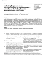 Facilitating Empowerment and Self-Determination Through Participatory Action Research: Findings From the National Empowerment Project