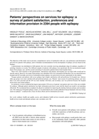 Patients’ perspectives on services for epilepsy: a survey of patient satisfaction, preferences and information provision in 2394 people with epilepsy