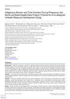 Indigenous women and their nutrition during pregnancy: Study Protocol for co-designed m-health resource for the 'Mums and Bubs Deadly Diets' project