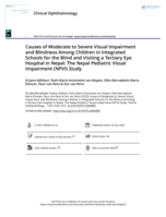 Causes of moderate to severe visual impairment and blindness among children in integrated schools for the blind and visiting a tertiary eye hospital in Nepal: The Nepal Pediatric Visual Impairment (NPVI) Study
