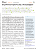 Reduced fire severity offers near-term buffer to climate-driven declines in conifer resilience across the western United States