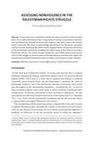 Assessing Nonviolence in the Palestinian Rights Struggle