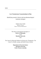 Low Testosterone Concentrations in Men: Identifying causative factors and non-pharmacological treatment strategies