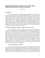 Legally Strong Executive Branches, but it’s more About Democracy and Politics: The Case of Australia