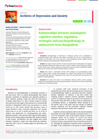 Relationships between maladaptive cognitive emotion regulation strategies and psychopathology in adolescents from Bangladesh