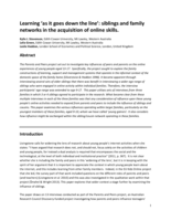Learning as it goes down the line: siblings and family networked in the acquisition of online skills