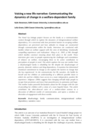 Voicing a new life narrative: Communicating the dynamics of change in a welfare-dependent family