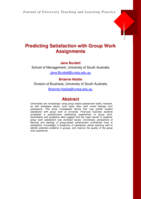 Predicting Satisfaction with Group Work Assignments