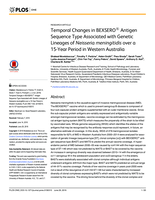 Temporal Changes in BEXSERO® Antigen Sequence Type Associated with Genetic Lineages of Neisseria meningitidis over a 15-Year Period in Western Australia