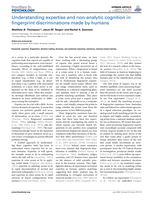 Understanding expertise and non-analytic cognition in fingerprint discriminations made by humans