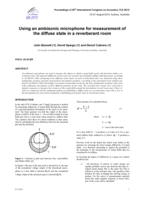 Using an ambisonic microphone for measurement of the diffuse state in a reverberant room