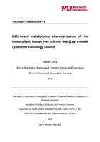 NMR-based metabolomic characterisation of the immortalised human liver cell line HepG2 as a model system for toxicology studies