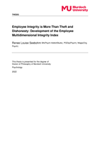 Employee Integrity is More Than Theft and Dishonesty: Development of the Employee Multidimensional Integrity Index