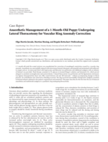 Anaesthetic Management of a 1-Month-Old Puppy Undergoing Lateral Thoracotomy for Vascular Ring Anomaly Correction