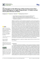 The Deviation of the Behaviors of Rice Farmers from Their Stated Willingness to Apply Biopesticides-A Study Carried Out in Jilin Province of China