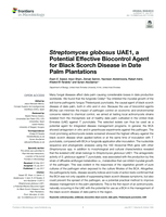 Streptomyces globosus UAE1, a Potential Effective Biocontrol Agent for Black Scorch Disease in Date Palm Plantations