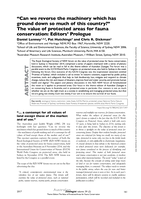 “Can we reverse the machinery which has ground down so much of this country?” The value of protected areas for fauna conservation: Editors' Prologue