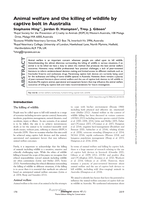 Animal welfare and the killing of wildlife by captive bolt in Australia