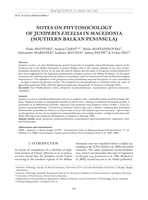 Notes on phytosociology of Juniperus Excelsa in Macedonia (Southern Balkan Peninsula)