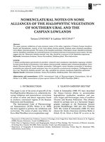 Nomenclatural Notes on Some Alliances of the Halophytic Vegetation of Southern Ural and the Caspian Lowlands