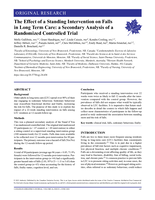 The Effect of a Standing Intervention on Falls in Long Term Care: A Secondary Analysis of a Randomized Controlled Trial