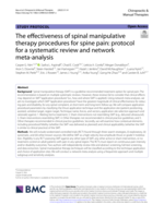 The effectiveness of spinal manipulative therapy procedures for spine pain: protocol for a systematic review and network meta-analysis