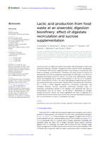 Lactic acid production from food waste at an anaerobic digestion biorefinery: effect of digestate recirculation and sucrose supplementation