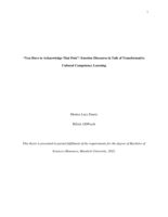 “You have to acknowledge that pain”: Emotion discourse in talk of transformative cultural competency learning