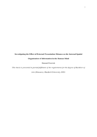Investigating the effect of external presentation distance on the internal spatial organisation of information in the human mind