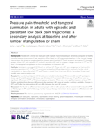 Pressure pain threshold and temporal summation in adults with episodic and persistent low back pain trajectories: A secondary analysis at baseline and after lumbar manipulation or sham