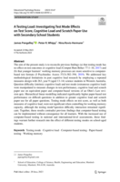 A Testing Load: Investigating test mode effects on test score, cognitive load and scratch paper use with secondary school students