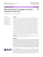 Why students do not engage in contract cheating: A closer look