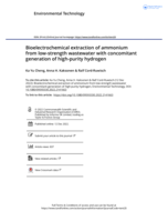 Bioelectrochemical extraction of ammonium from low-strength wastewater with concomitant generation of high-purity hydrogen
